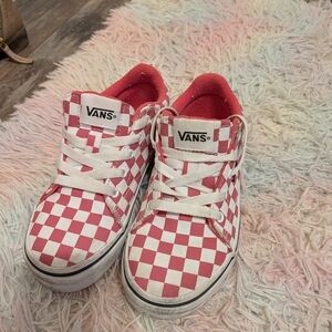Vans Kids' Pink and White Checkered Sneakers